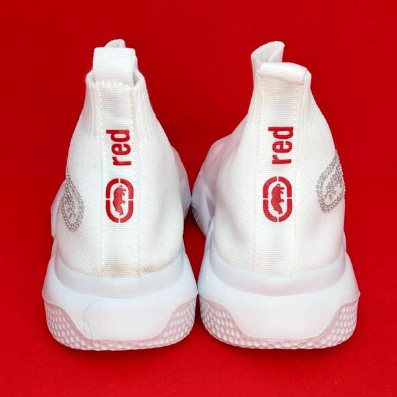 ECKO RED Women's New w/Tags White Knit Sneakers with Silver Details-Size: 8 1/2 - Picture 5 of 6
